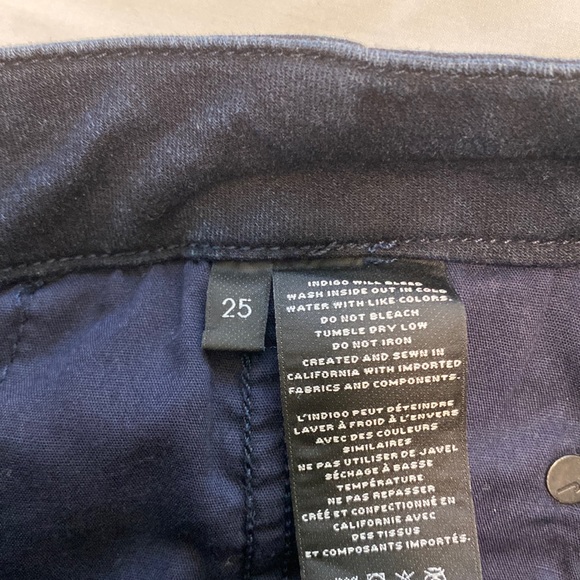 J Brand Natasha Raw Hem High Rise Skinny Crop Blue Jeans in Bluebird Size 25 - Picture 6 of 10